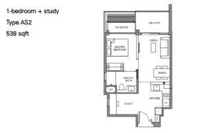 leedon-green-floor-plan-1-bedroom-study-type-as2-538sqft-singapore